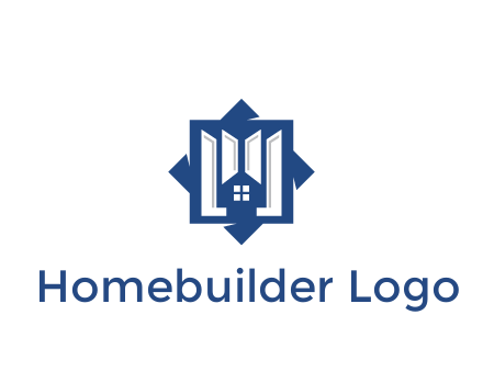 abstract rhombus with house real estate logo