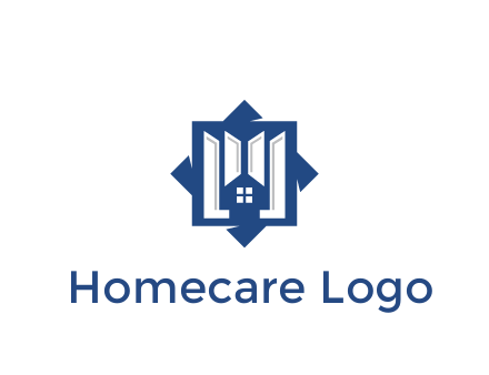 abstract rhombus with house real estate logo