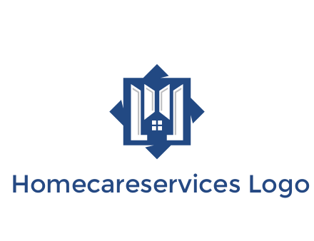 abstract rhombus with house real estate logo