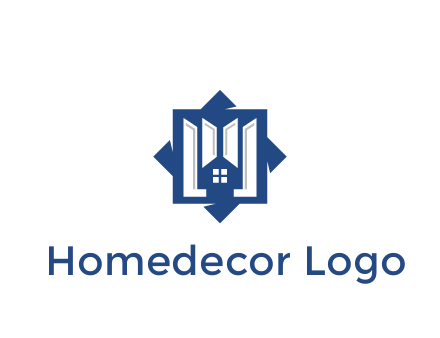 abstract rhombus with house real estate logo