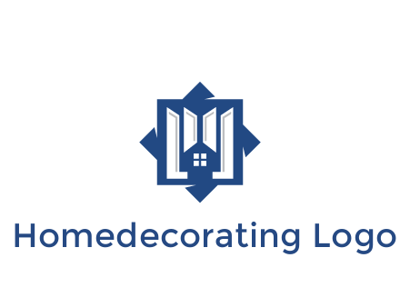 abstract rhombus with house real estate logo