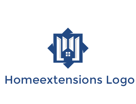 abstract rhombus with house real estate logo