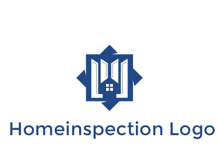 abstract rhombus with house real estate logo