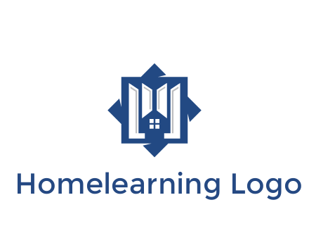 abstract rhombus with house real estate logo