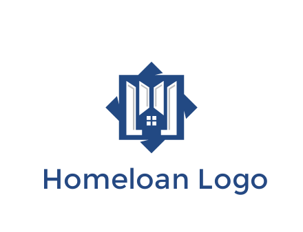 abstract rhombus with house real estate logo
