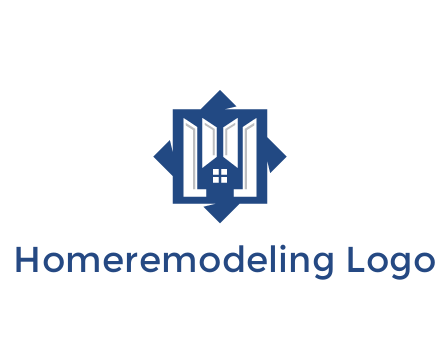 abstract rhombus with house real estate logo