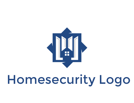 abstract rhombus with house real estate logo