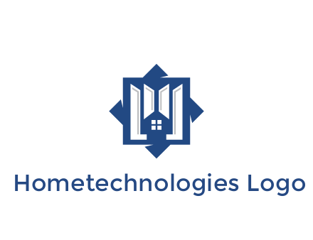 abstract rhombus with house real estate logo