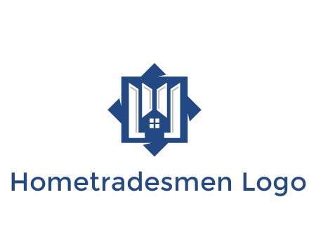 abstract rhombus with house real estate logo