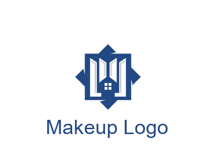 abstract rhombus with house real estate logo