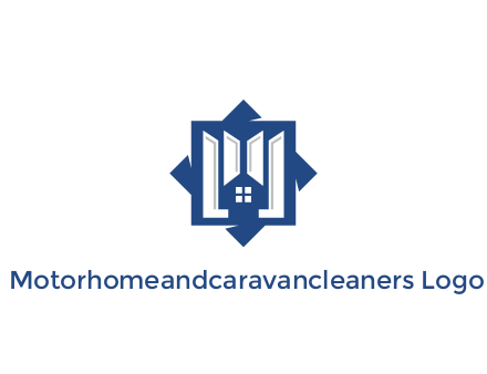 abstract rhombus with house real estate logo
