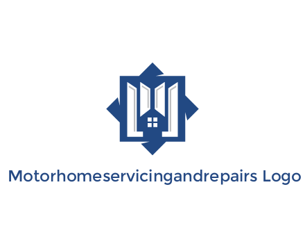 abstract rhombus with house real estate logo