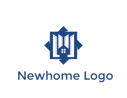 abstract rhombus with house real estate logo