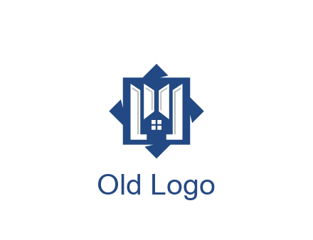 abstract rhombus with house real estate logo