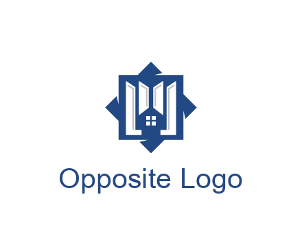 abstract rhombus with house real estate logo