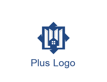 abstract rhombus with house real estate logo