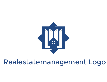 abstract rhombus with house real estate logo