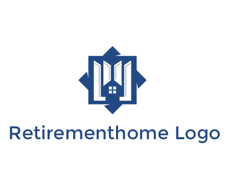 abstract rhombus with house real estate logo