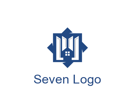 abstract rhombus with house real estate logo