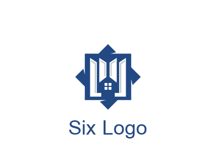abstract rhombus with house real estate logo