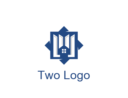 abstract rhombus with house real estate logo