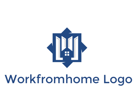 abstract rhombus with house real estate logo