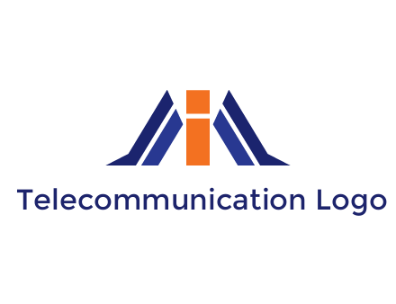 letter I with side bar communication logo