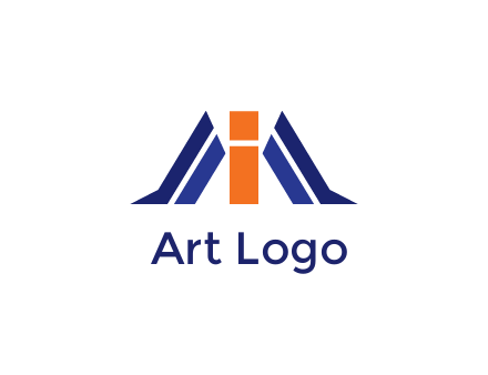 letter I with side bar communication logo