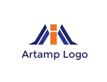 letter I with side bar communication logo