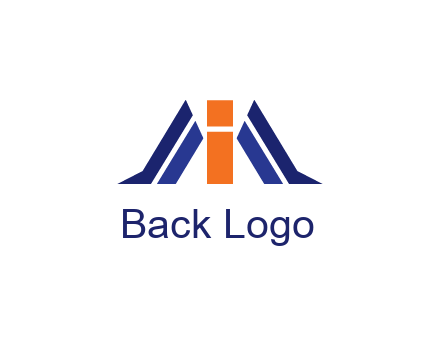 letter I with side bar communication logo