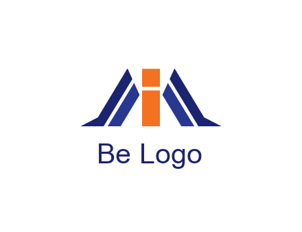 letter I with side bar communication logo
