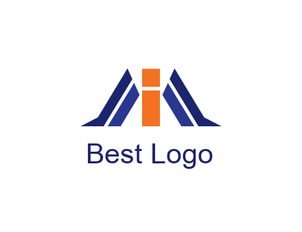 letter I with side bar communication logo