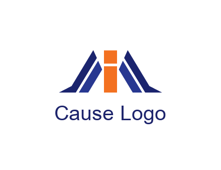 letter I with side bar communication logo