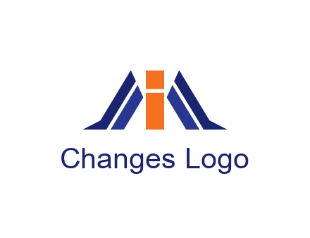 letter I with side bar communication logo