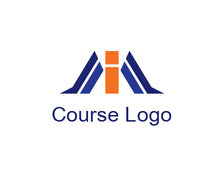 letter I with side bar communication logo