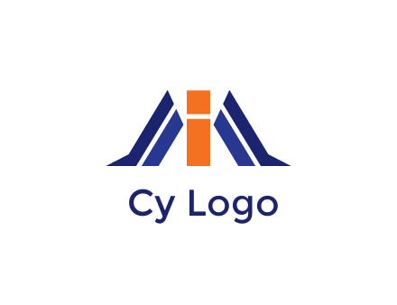 letter I with side bar communication logo