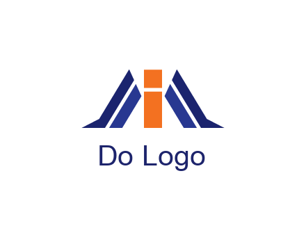 letter I with side bar communication logo