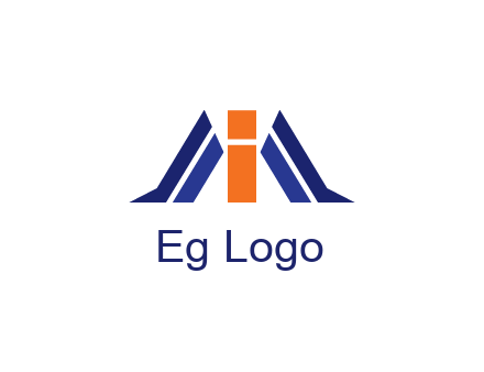 letter I with side bar communication logo