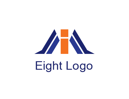 letter I with side bar communication logo