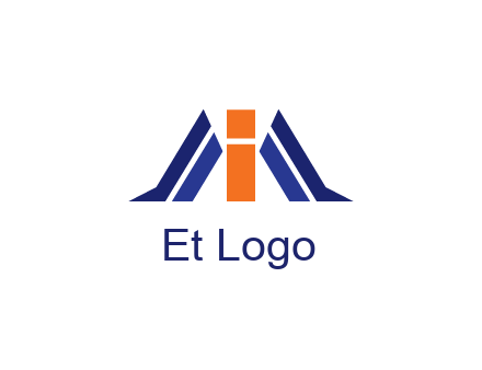 letter I with side bar communication logo