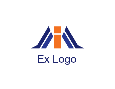 letter I with side bar communication logo