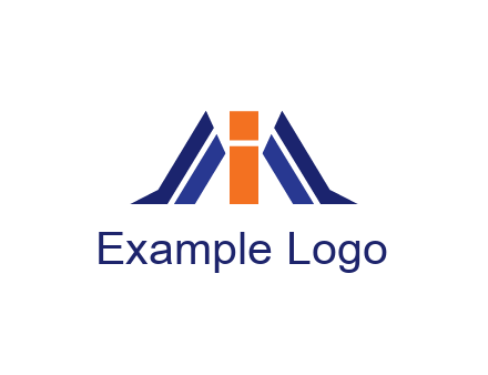letter I with side bar communication logo