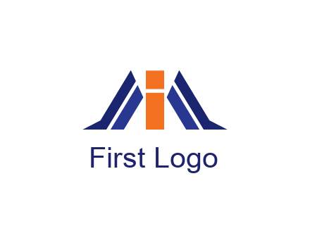 letter I with side bar communication logo