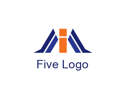 letter I with side bar communication logo