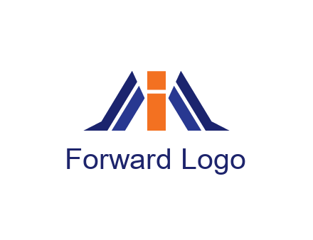 letter I with side bar communication logo