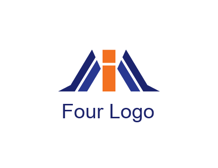 letter I with side bar communication logo