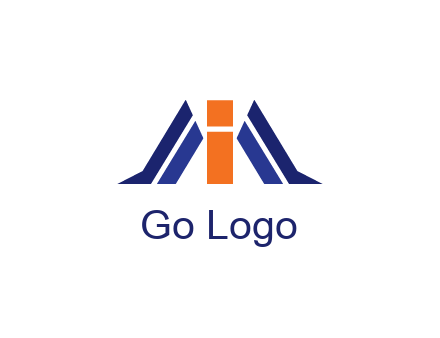 letter I with side bar communication logo