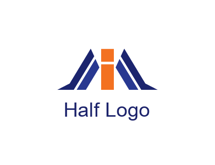 letter I with side bar communication logo