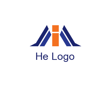 letter I with side bar communication logo