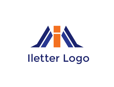 letter I with side bar communication logo